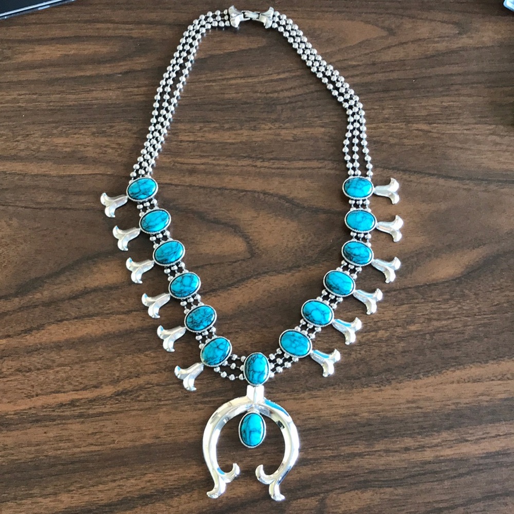 Vintage Squash blossom naja necklace